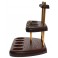 9 Smoking Pipes Stand Rack Hold Case Display Wood Pipe