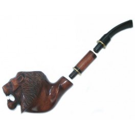 8.12 inch First Class Pipe Hand Carved Tobacco Smoking Pipe Lion