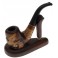 HAND CARVED, Fashion SMOKING PIPE PEAR * EAGLE on Globe * Made by Artisan Handmade Pipe