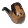 HAND CARVED Tobacco Smoking Pipe * Lion on Globe * Handmade Wooden pipes for 9 mm filter