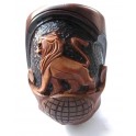 Authors Tobacco Smoking Pipe 7.2 inch Hand Carved  Lion on Globe