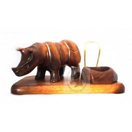 Hand Made Classic Wooden Stand Rack Holder Rhino For 1 Standart Tobacco Pipe