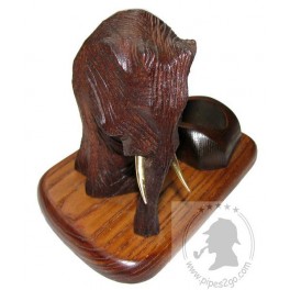 Wooden Hand Carved Stand Hold Mammoth For Smoking Pipe