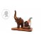 Desktop Smoking Pipe Stand Rack Display Elephan-Male Hand Carved Sculpture