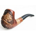 Tiger on Tree 5.6 inch Hand Carved Tobacco Smoking Pipe