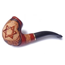 Carved new 5.6 inch wooden tobacco smoking pipe Star of David