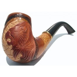 New 5.6 inch Handmade Ukrainian Tobacco Smoking Pipe Red Lion Head