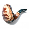 New Had Carved 5.6 inch Tobacco Smoking Pipe Saint George