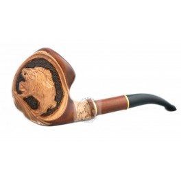 New Wild Boar 7.3 inch Wooden Hand Carved Tobacco Smoking Pipe