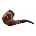 HAND CARVED, Fashion SMOKING PIPE PEAR " Dog with Duck " Made by Artisan