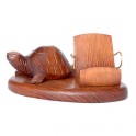 Universal Wooden Hand Carved Stand Case Display * Turtle * IPhone PDA SmartPhone 