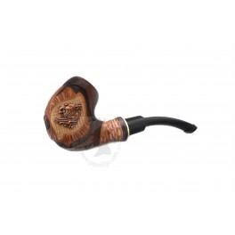 Hand Carved 5.6 inch Tobacco Smoking Pipe Metal Lion Head