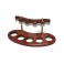 Stand Rack Hold for 5 Tobacco Smoking PIpes, handicraft, Handmade Wood + Brass